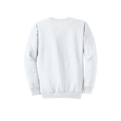 Port & Co™ Core Fleece Crewneck Sweatshirt — White (Back)