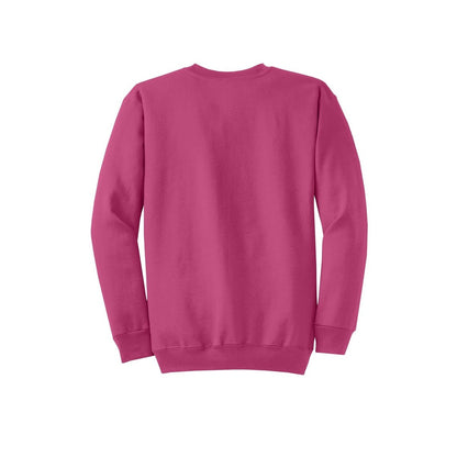 Port & Co™ Core Fleece Crewneck Sweatshirt — Sangria (Back)