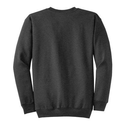 Port & Co™ Core Fleece Crewneck Sweatshirt — Dark Heather Grey (Back)
