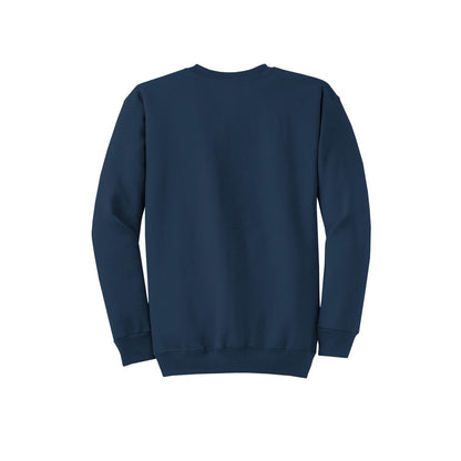 Port & Co™ Core Fleece Crewneck Sweatshirt — Heathered Navy (Back)