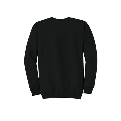 Port & Co™ Core Fleece Crewneck Sweatshirt — Jet Black (Back)