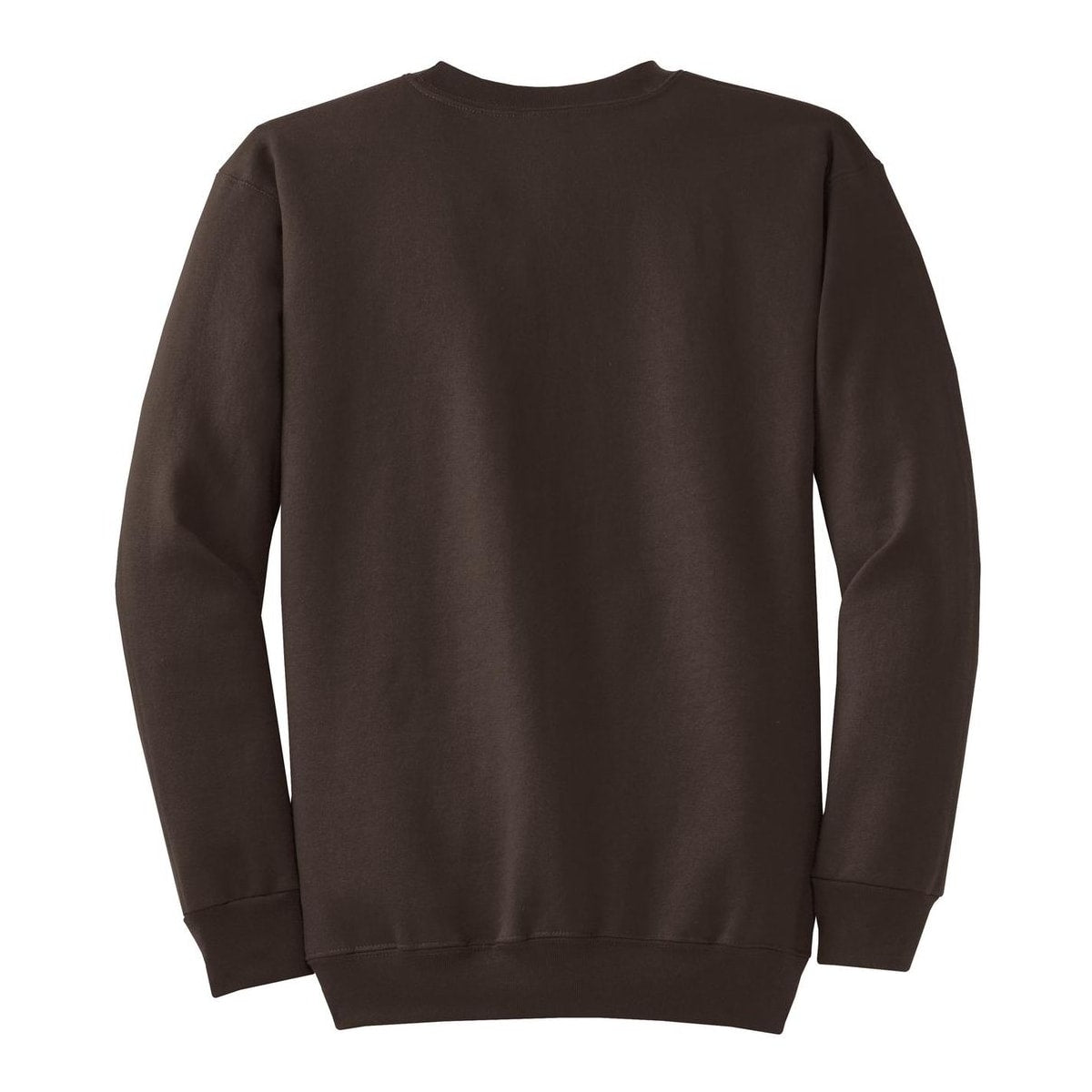 Port & Co™ Core Fleece Crewneck Sweatshirt — Dark Chocolate Brown (Back)