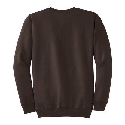 Port & Co™ Core Fleece Crewneck Sweatshirt — Dark Chocolate Brown (Back)