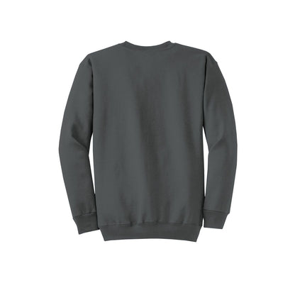 Port & Co™ Core Fleece Crewneck Sweatshirt — Charcoal (Back)