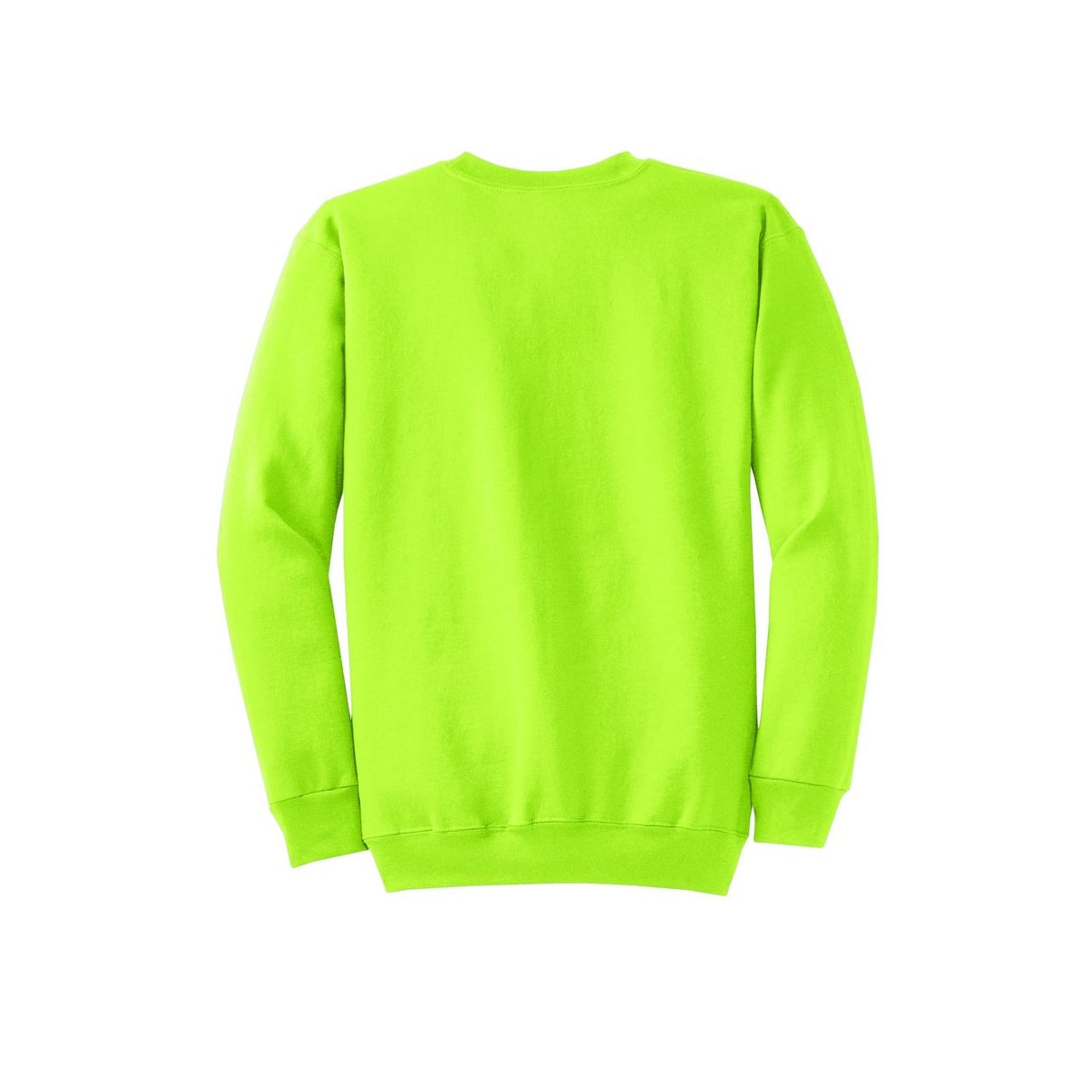 Port & Co™ Core Fleece Crewneck Sweatshirt — Neon Yellow (Back)