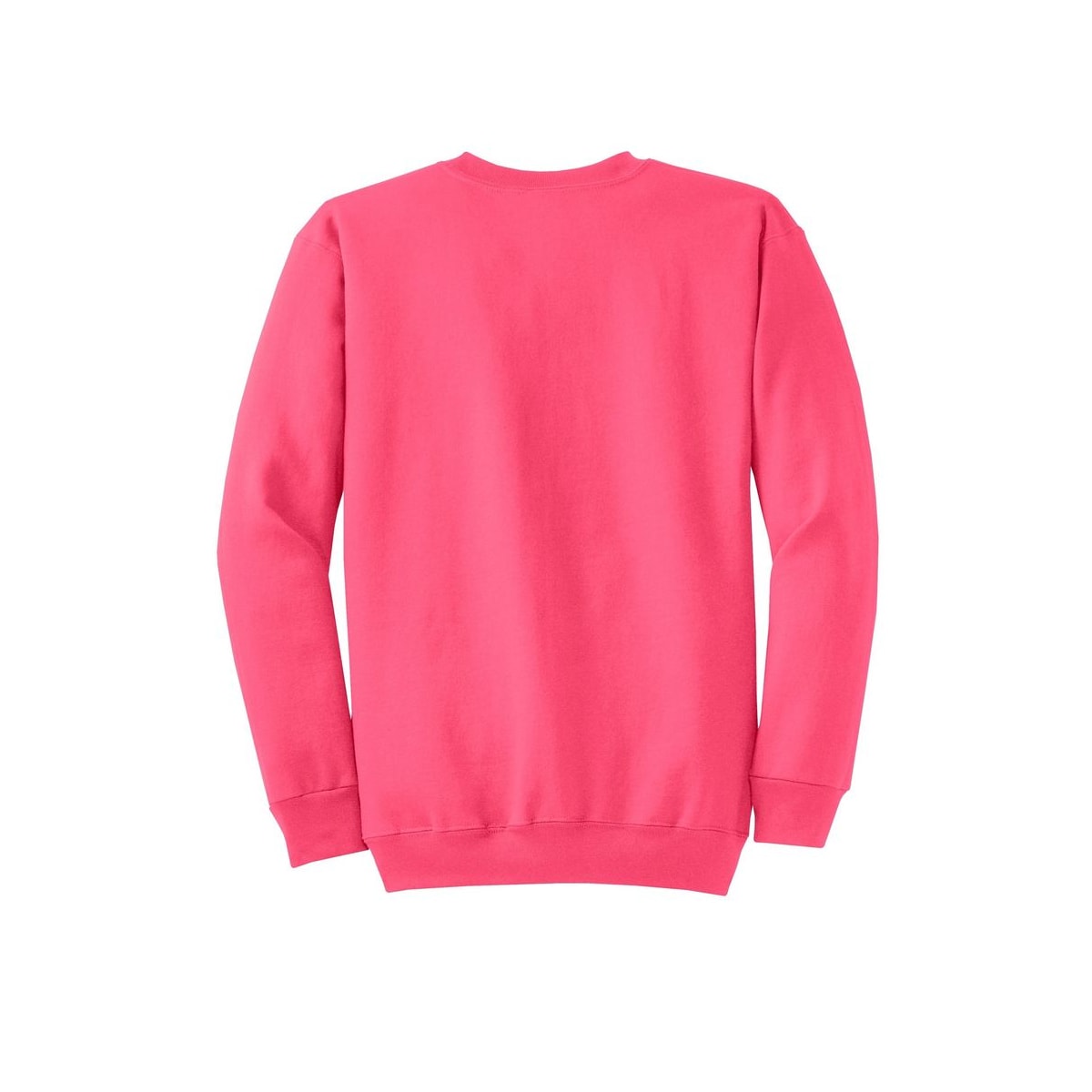 Port & Co™ Core Fleece Crewneck Sweatshirt — Neon Pink (Back)