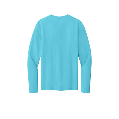 Port & Co™ Easy Cotton Long Sleeve Tee — Aquatic Blue (Back)