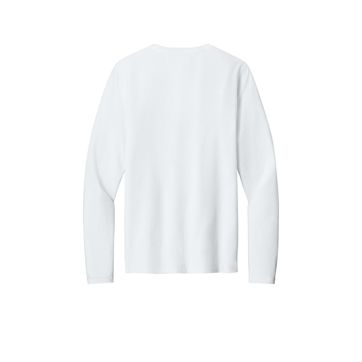 Port & Co™ Easy Cotton Long Sleeve Tee — White (Back)
