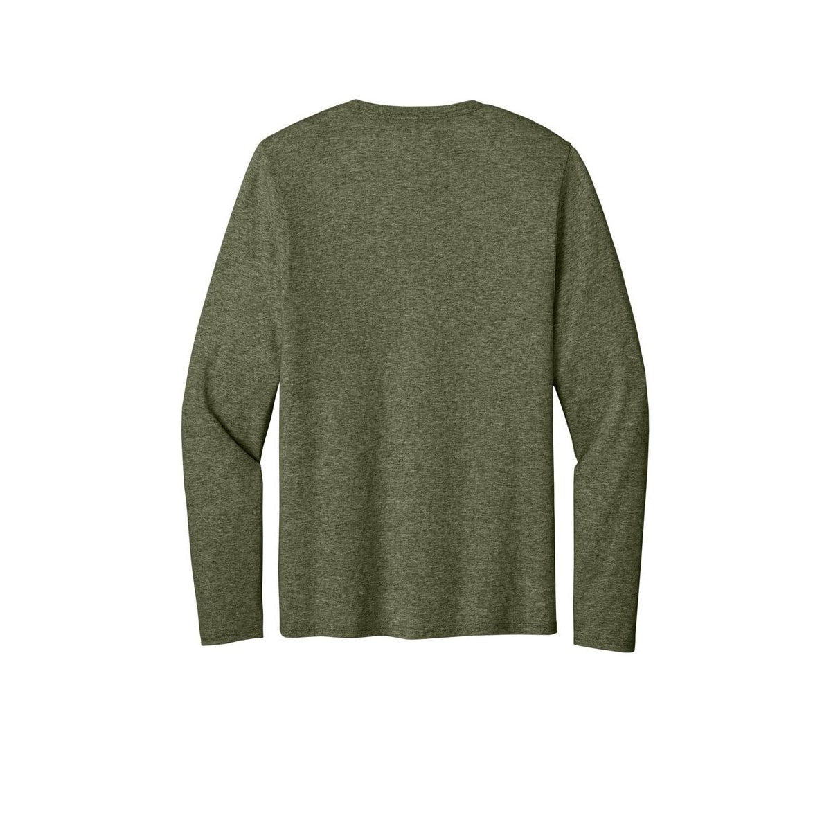 Port & Co™ Easy Cotton Long Sleeve Tee — Olive Drab Green Heather (Back)
