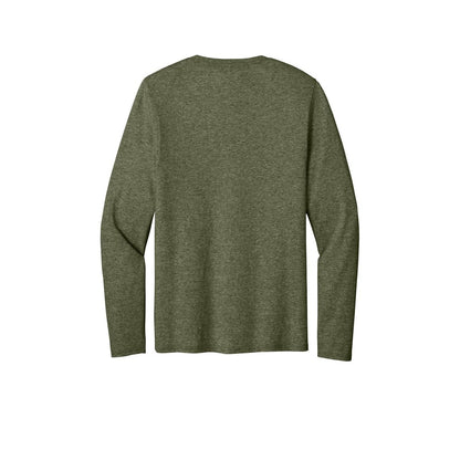 Port & Co™ Easy Cotton Long Sleeve Tee — Olive Drab Green Heather (Back)