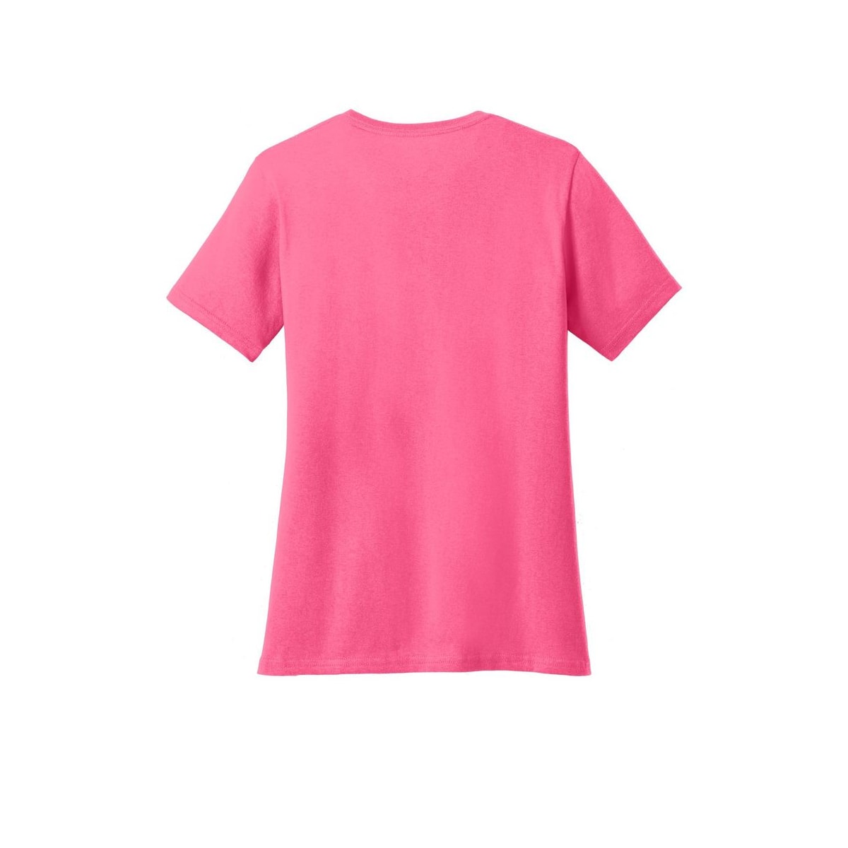 Port & Co™ Women’s Core Cotton Tee — Neon Pink (Back)