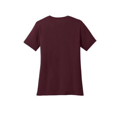 Port & Co™ Women’s Core Cotton Tee — Athletic Maroon (Back)