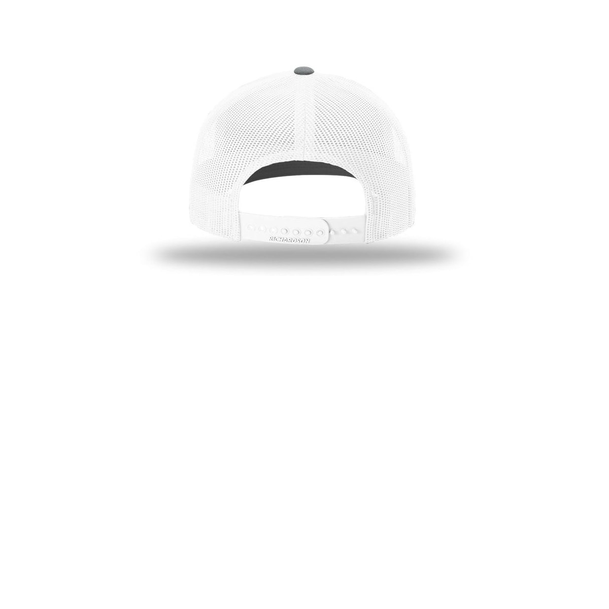 Richardson 112+ R-Flex Adjustable Trucker Cap 112PL — Heather Grey/ White (Back)
