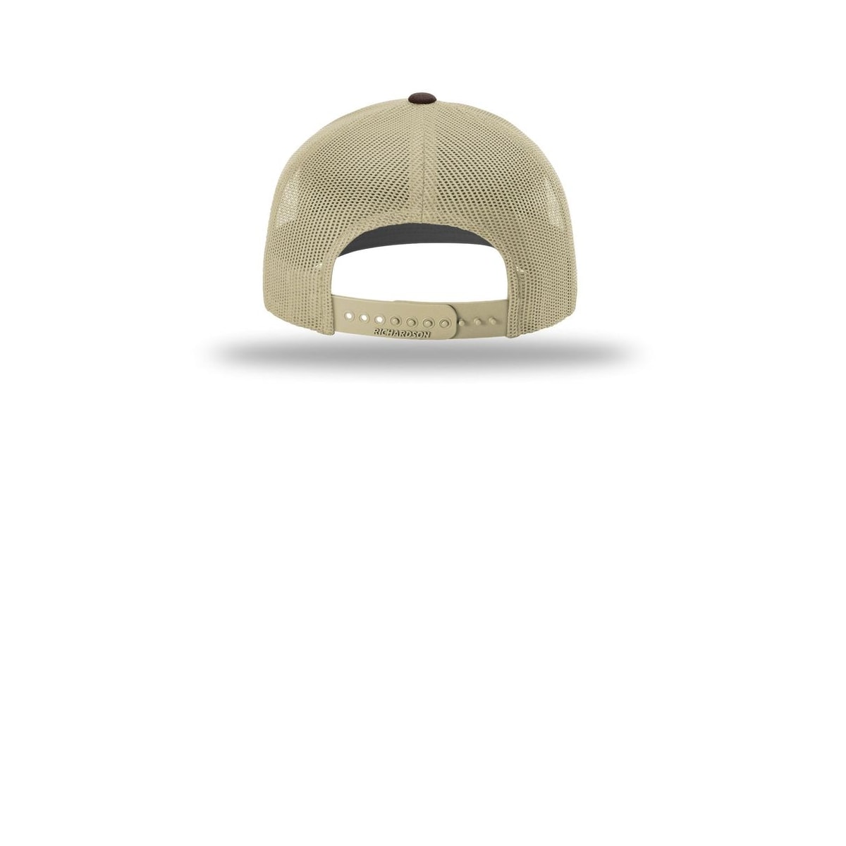 Richardson 112+ R-Flex Adjustable Trucker Cap 112PL — Brown/ Khaki (Back)