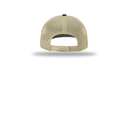 Richardson 112+ R-Flex Adjustable Trucker Cap 112PL — Brown/ Khaki (Back)