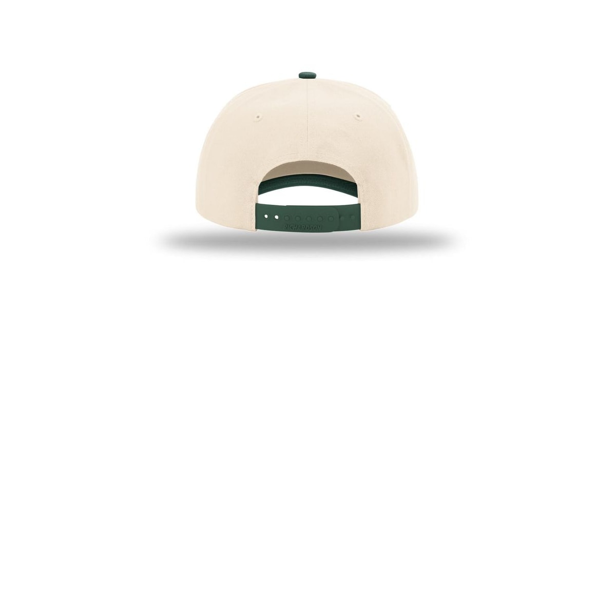 Richardson 5-Panel Relaxed Gramps 356 Cap — Cream/ Cream/ Dark Green (Back)