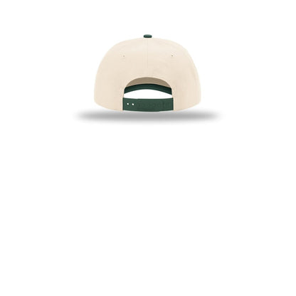 Richardson 5-Panel Relaxed Gramps 356 Cap — Cream/ Cream/ Dark Green (Back)