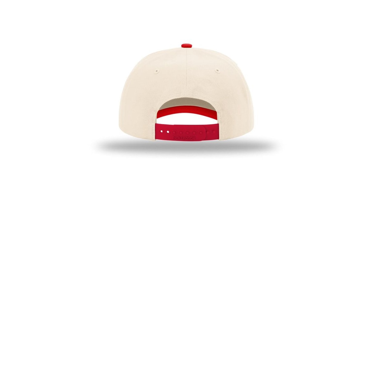 Richardson 5-Panel Relaxed Gramps 356 Cap — Cream/ Cream/ Red (Back)