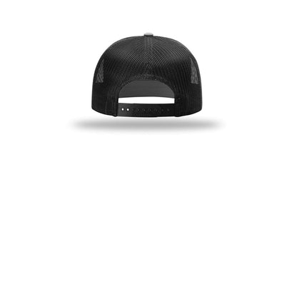 Richardson 7-Panel Trucker Cap 168 — Charcoal/ Burnt Orange/ Black (Back)