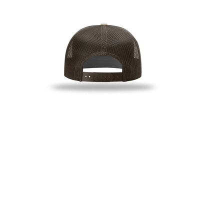 Richardson 7-Panel Trucker Cap 168 — Pale Khaki/ Brown (Back)