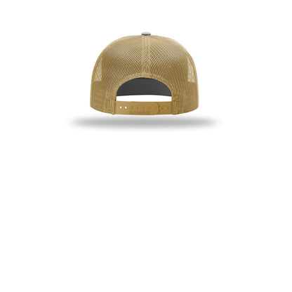 Richardson 7-Panel Trucker Cap 168 — Charcoal/ Old Gold (Back)