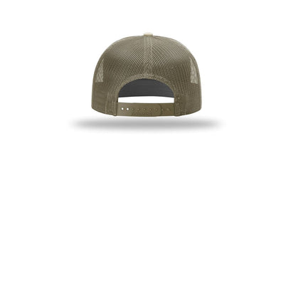 Richardson 7-Panel Trucker Cap 168 — Pale Khaki/ Loden (Back)