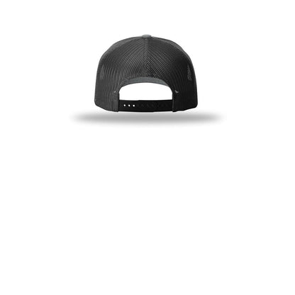 Richardson Five-Panel Cap with Rope 112FPR — Heather Grey/ Black/ Black (Back)