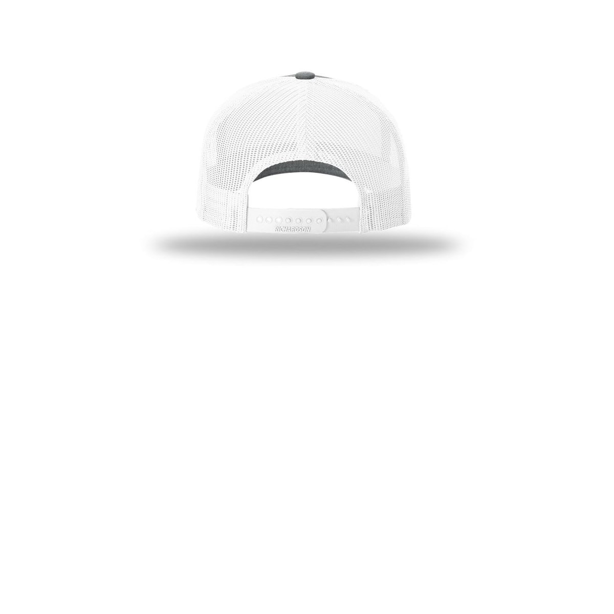 Richardson Five-Panel Cap with Rope 112FPR — Heather Grey/ White/ White (Back)