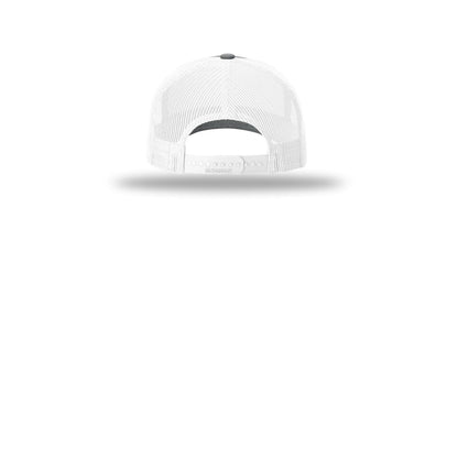Richardson Five-Panel Cap with Rope 112FPR — Heather Grey/ White/ White (Back)