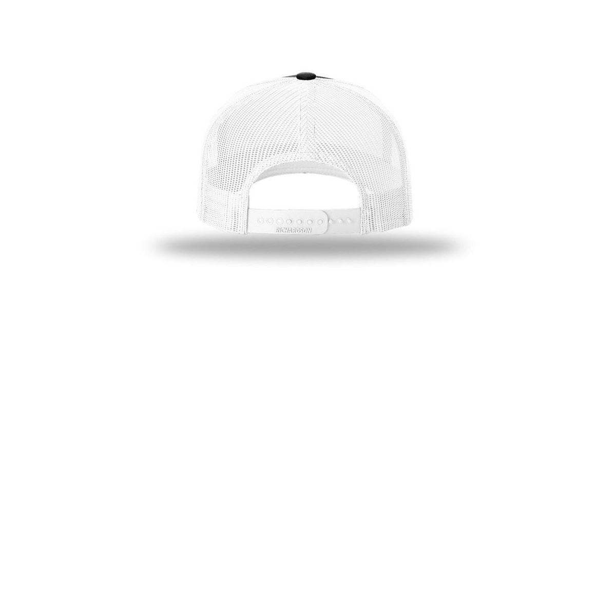Richardson Five-Panel Trucker Cap 112FP — Black/ White (Back)