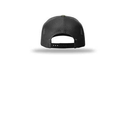 Richardson Five-Panel Trucker Cap 112FP — Loden/ Black (Back)