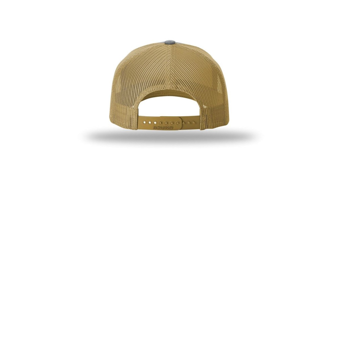 Richardson Five-Panel Trucker Cap 112FP — Heather Grey/ Amber Gold (Back)