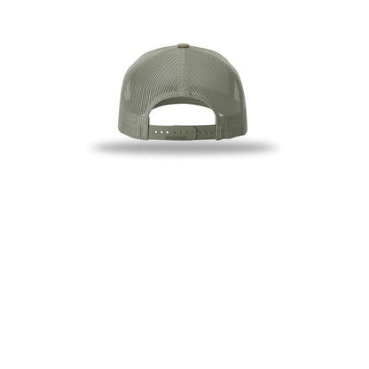 Richardson Five-Panel Trucker Cap 112FP — Pale Khaki/ Loden (Back)