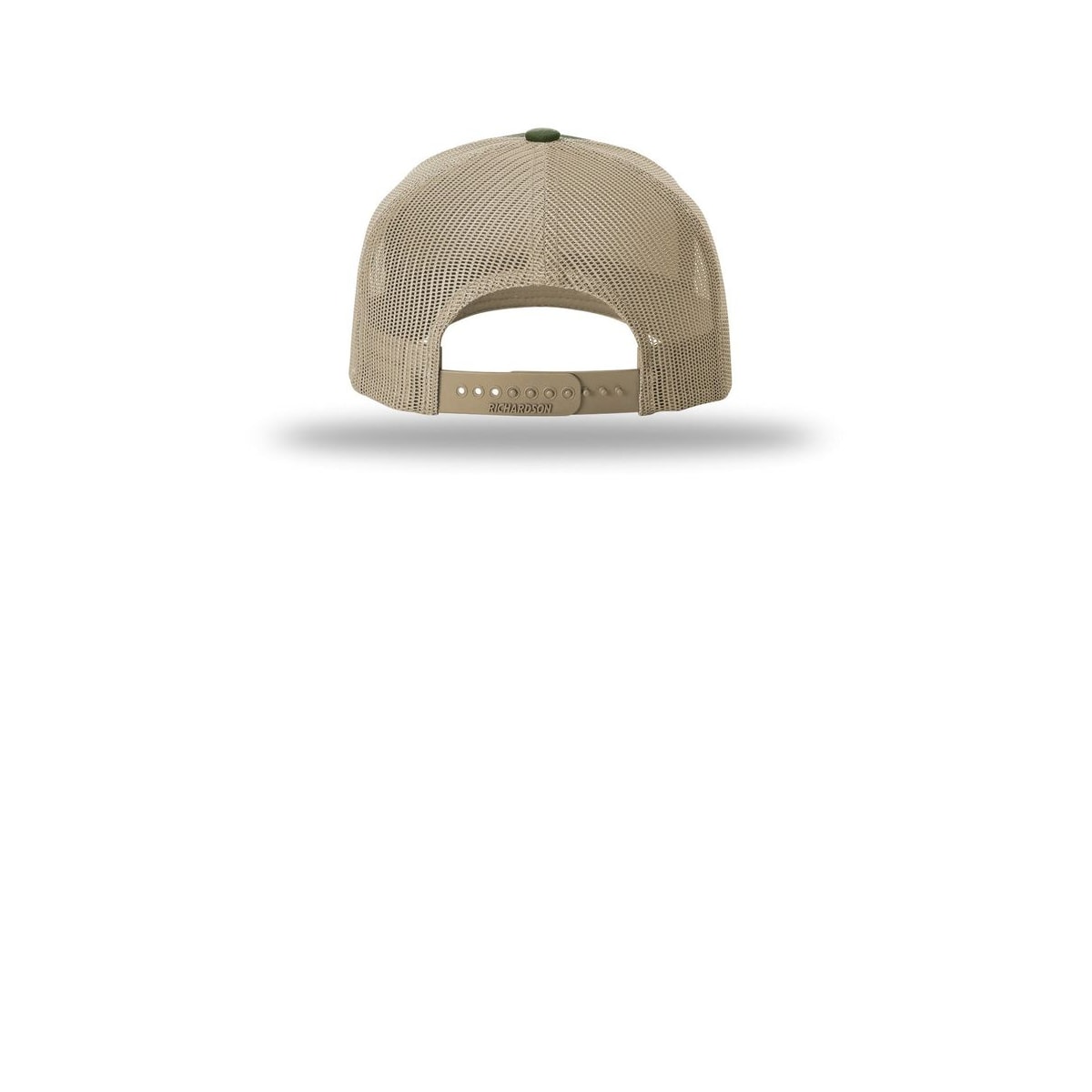 Richardson Five-Panel Trucker Cap 112FP — Army Olive/ Tan (Back)