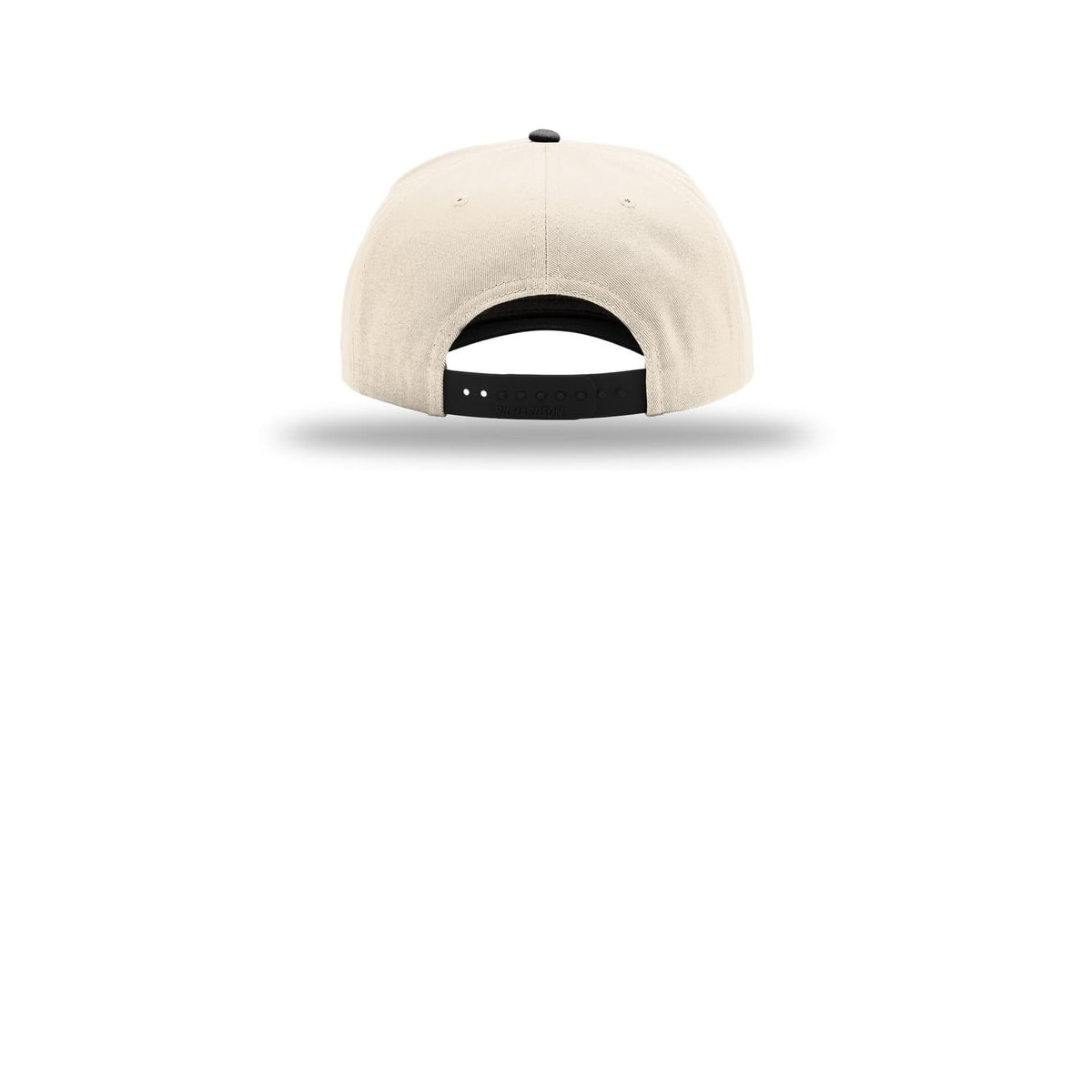 Richardson Full Fabric 5-Panel Champ 323FPC Cap — Cream/ Cream/ Black (Back)