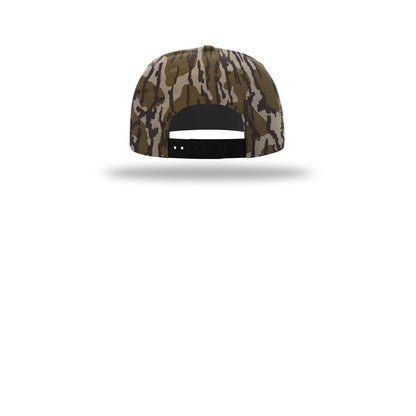 Richardson Printed Umpqua Gramps Hat 256P Cap — Mossy Oak Bottomland/ Black (Back)