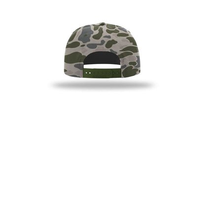 Richardson Printed Umpqua Gramps Hat 256P Cap — Marsh Duck Camo/ Army Olive (Back)