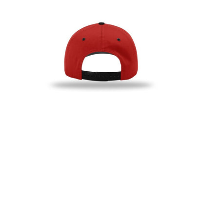 Richardson Pro Twill Snapback 212 Cap — Red/ Red/ Black (Back)