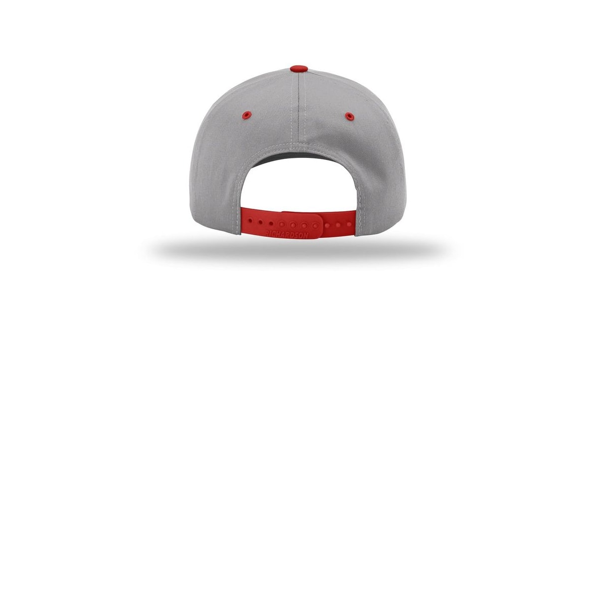 Richardson Pro Twill Snapback 212 Cap — Grey/ Grey/ Red (Back)