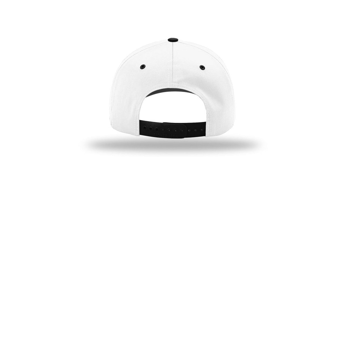 Richardson Pro Twill Snapback 212 Cap — White/ White/ Black (Back)
