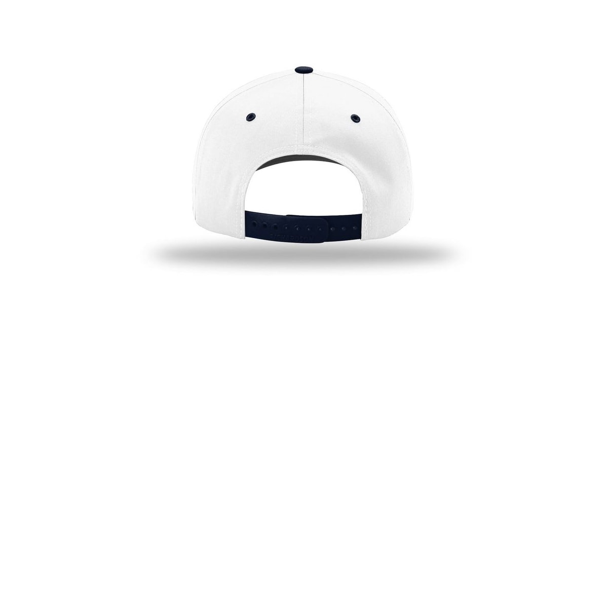 Richardson Pro Twill Snapback 212 Cap — White/ White/ Navy (Back)