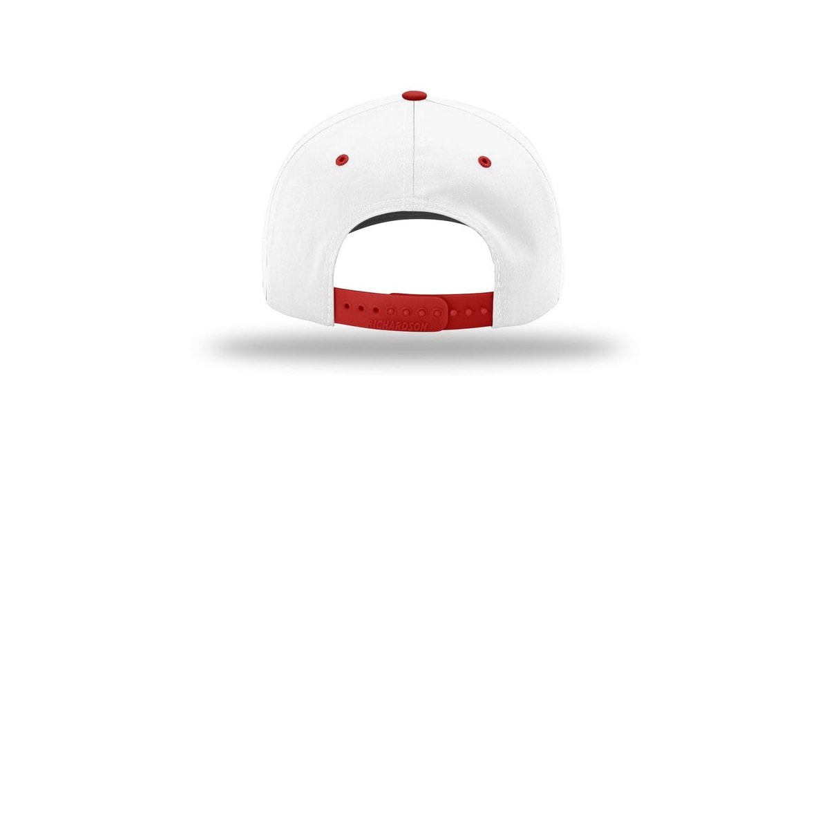 Richardson Pro Twill Snapback 212 Cap — White/ White/ Red (Back)