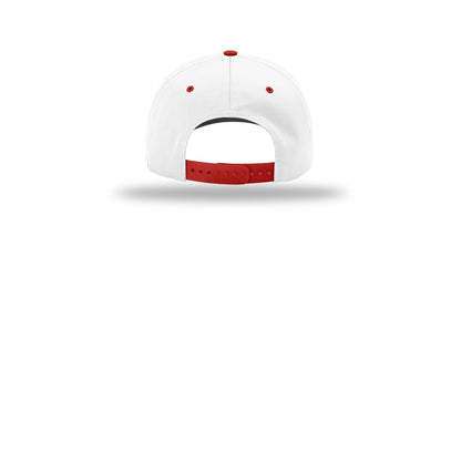 Richardson Pro Twill Snapback 212 Cap — White/ White/ Red (Back)
