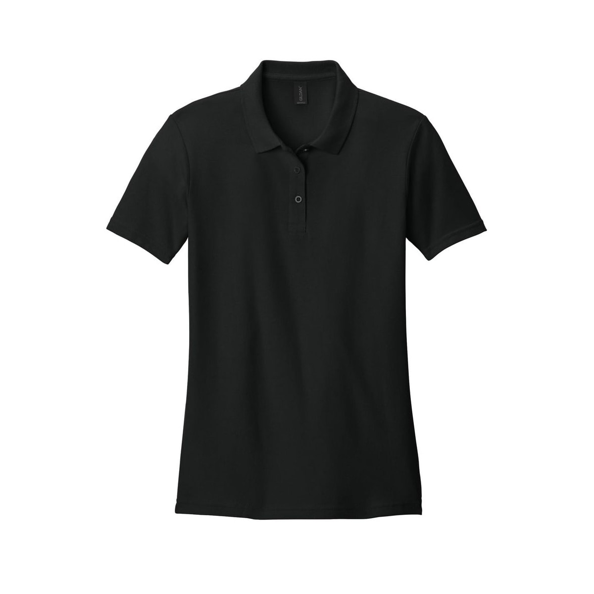 embroidered-gildan-softstyle-women-s-pique-polo — Black