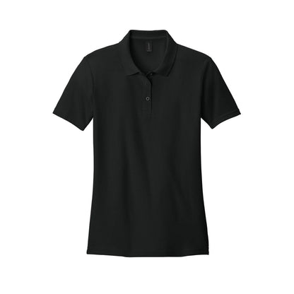 embroidered-gildan-softstyle-women-s-pique-polo — Black