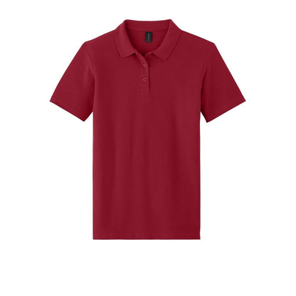 embroidered-gildan-softstyle-women-s-pique-polo — Cherry Red