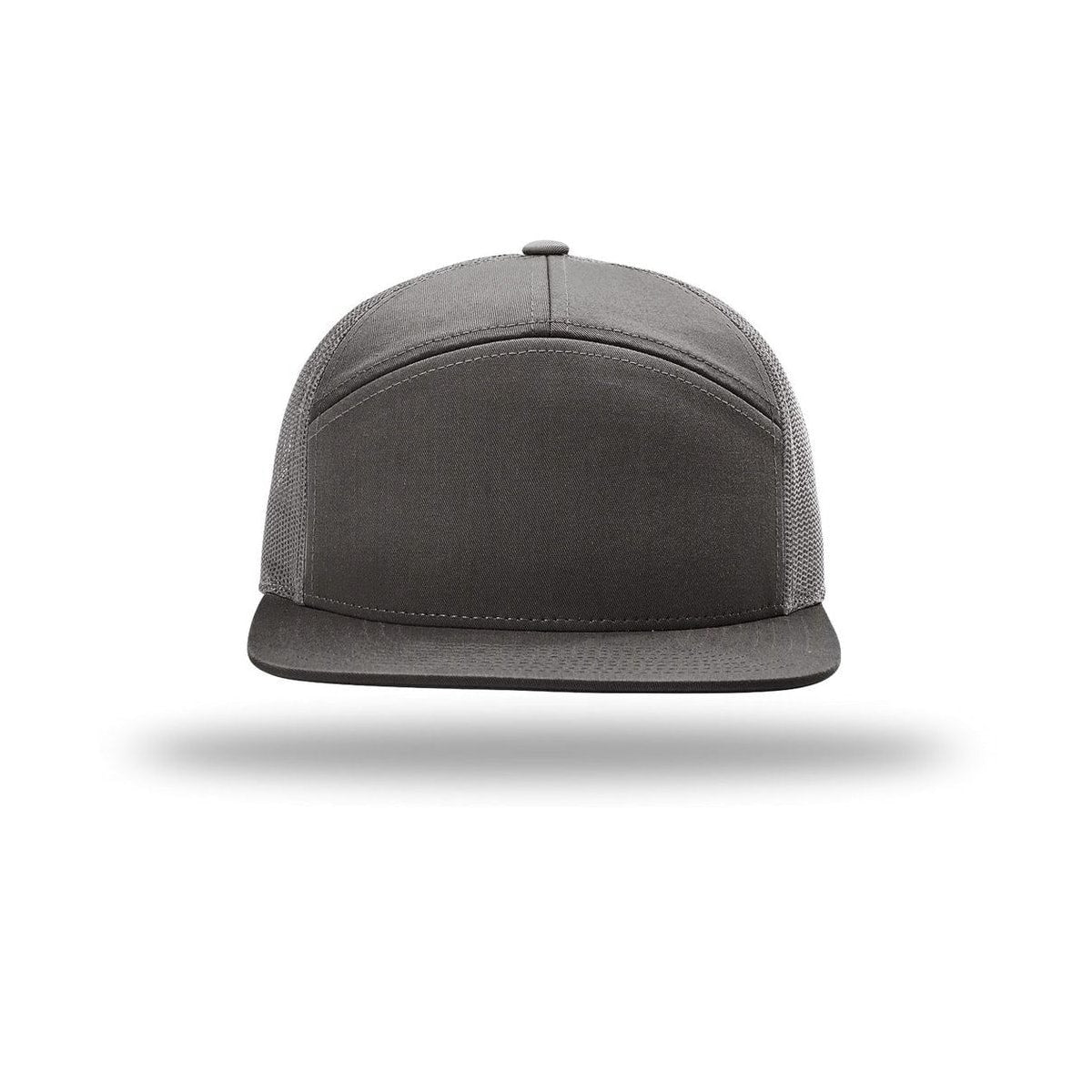 embroidered-hi-pro-7-panel-trucker-cap — Charcoal