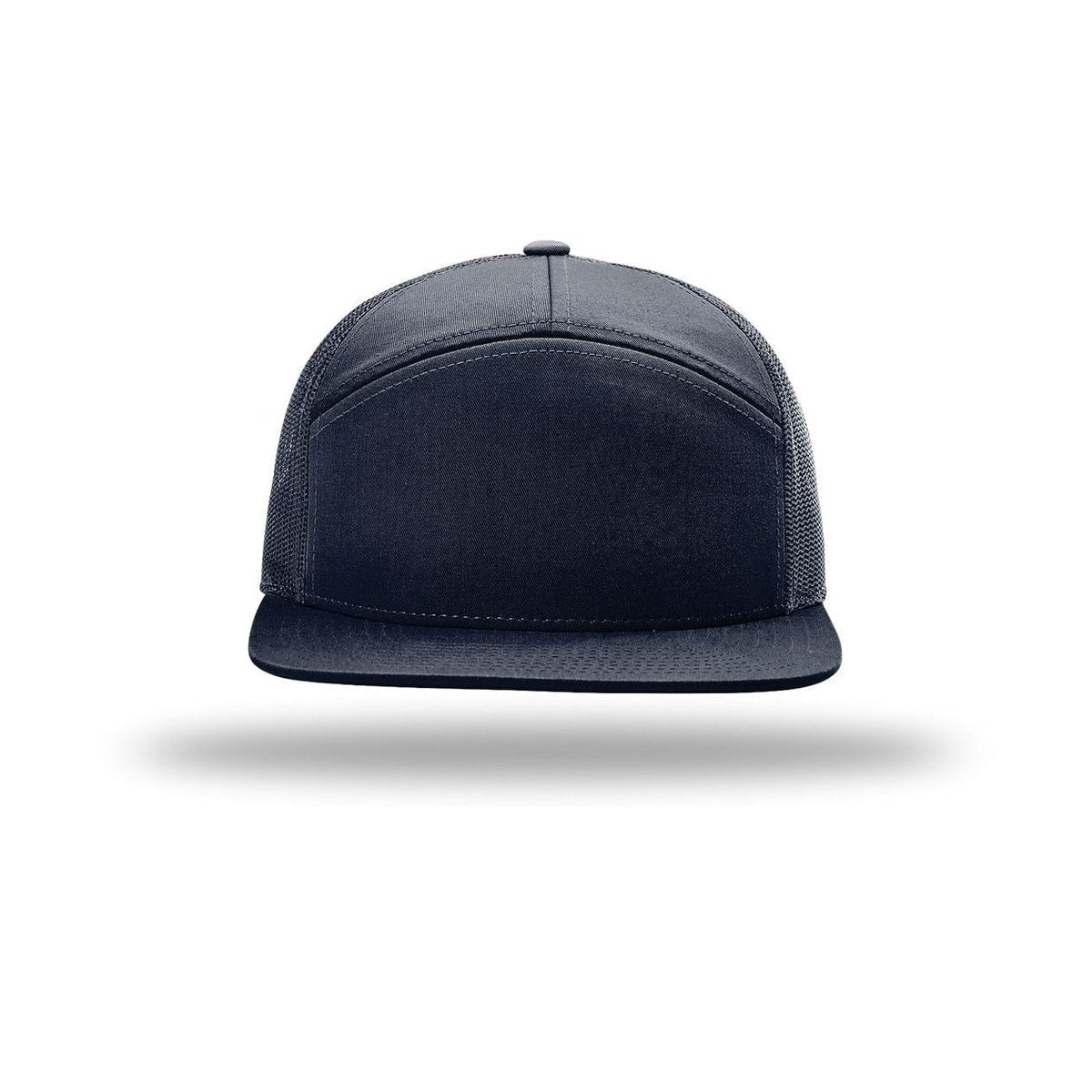 embroidered-hi-pro-7-panel-trucker-cap — Navy
