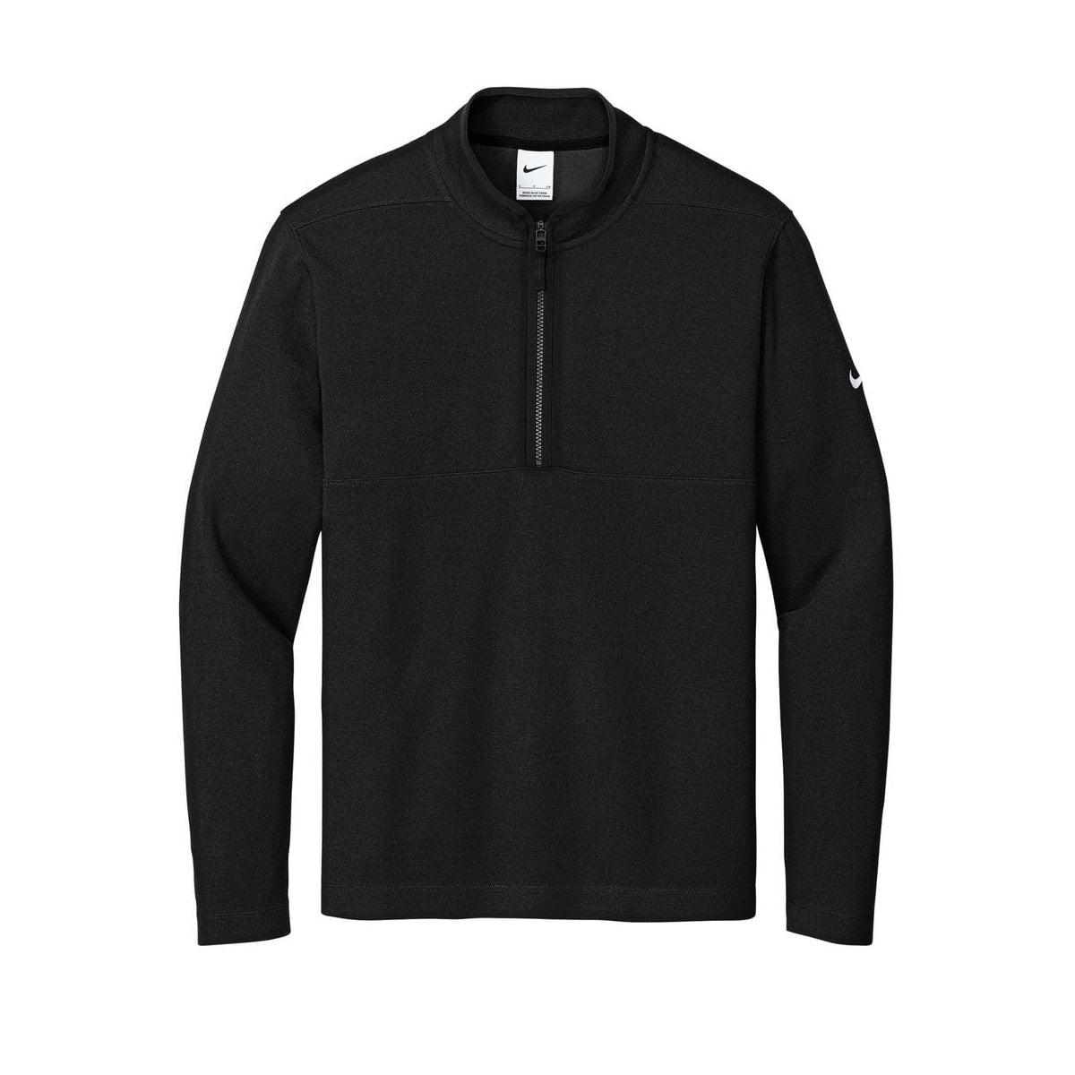 embroidered-men-s-nike-textured-1-2-zip-cover-up — Black