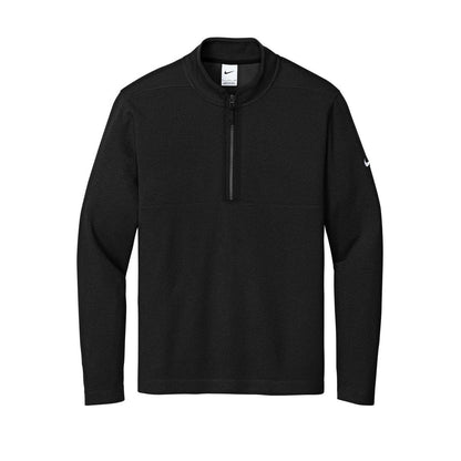 embroidered-men-s-nike-textured-1-2-zip-cover-up — Black